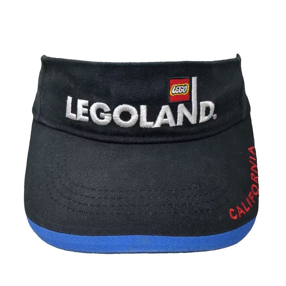 Legoland Visor Hat Black Blue California Embroidered Strapback OS Adjustable
